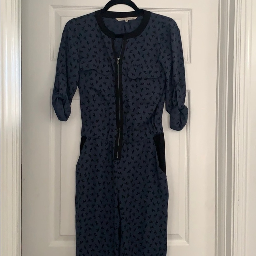 Rachel Roy Patterned Navy Blue Jumpsuit